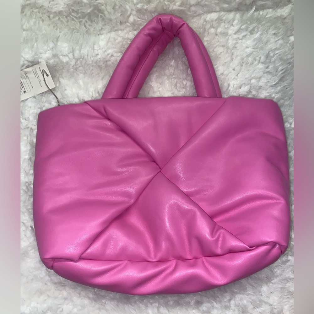 Pink Puffy Tote Bag, has tags still